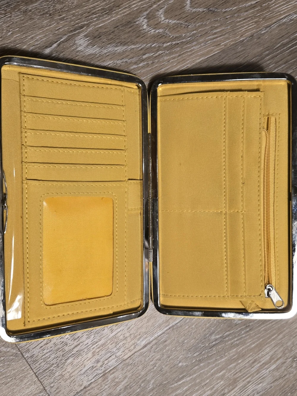 Vintage Yellow Crystal Peace Sign Clutch Wallet With Bling - Women Accessories